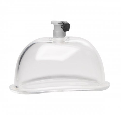Size Matters Small Pussy Cup clear acrylic dome with air-release valve, front view