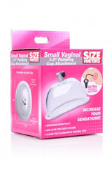 Size Matters Small Vaginal 3.8 Pumping Cup Attachment retail box with product visible