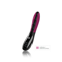 Sizzling Simon with highlighted conductive e-stim surfaces marked in pink on the shaft