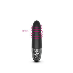 Sleak Freak bullet vibrator with pink rings illustrating vibration coverage along tip