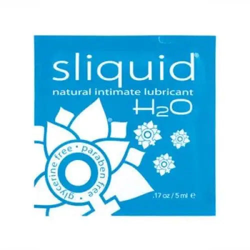 Sliquid H2O water-based lubricant single-use pillow pack, 5 mL, glycerin and paraben free