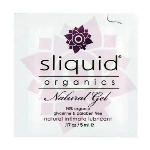 Sliquid Organics Natural Gel lubricant pillow pack, 5ml, glycerine-free formula