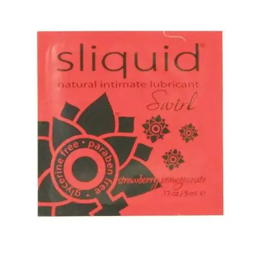 Sliquid Swirl strawberry pomegranate flavored lubricant pillow pack, 5ml, glycerine-free