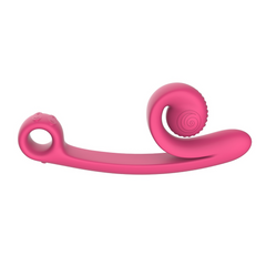 Snail Curve vibrator side profile highlighting curved silicone body and textured rotating head