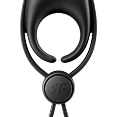 Close-up of Sniper ring and adjustable lasso base with Satisfyer logo on circular clasp