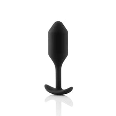 Snug Plug 2 black matte silicone anal plug with slim neck and anchor-style retention base