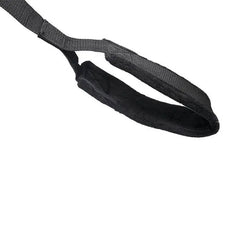 Soft plush-lined hand grip loop attached to black nylon strap for comfort during use
