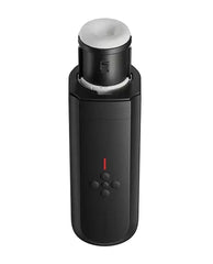 Solace masturbator upright with removable sleeve extended from top, revealing internal sleeve