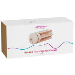 Solace Pro vagina sleeve shown in white retail box with product name label