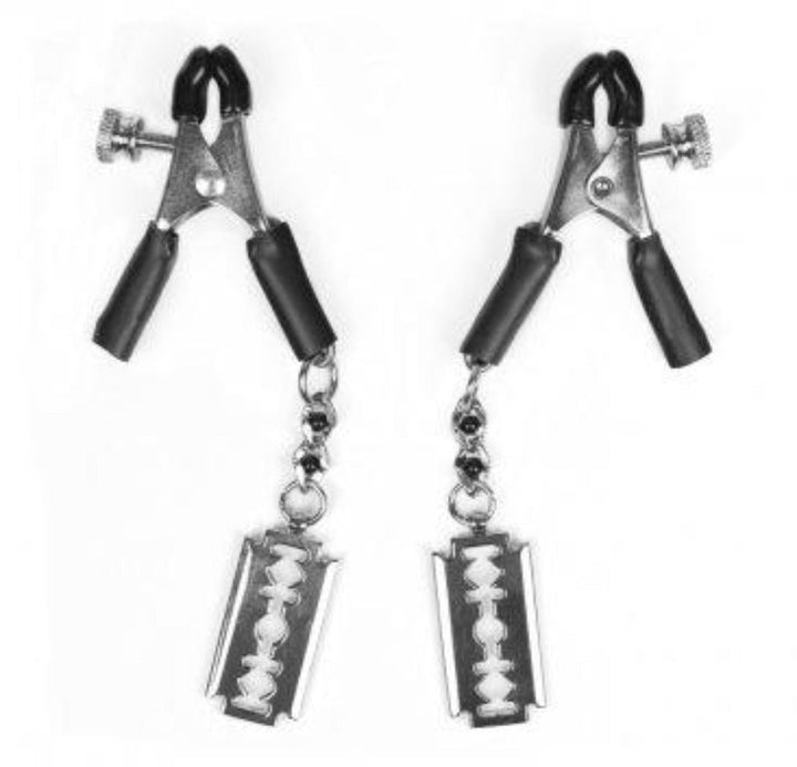 Spartacus Micro Plier Clamp with decorative razor blade pendant and adjustable tension screw