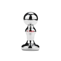 Spherical-head stainless steel mini plug Style B with slim stem and wide base, 1.7cm diameter indicated