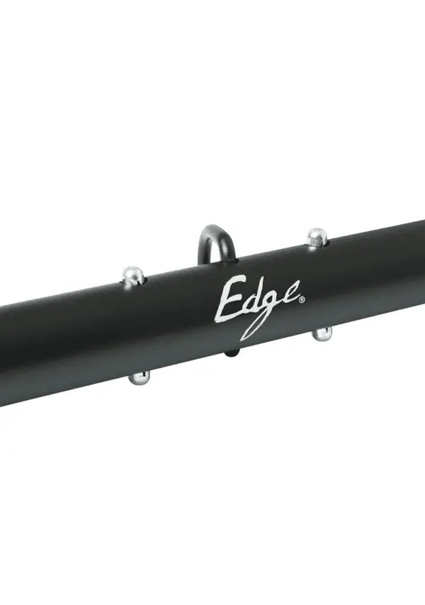 Sportsheets Adjustable Spreader Bar close-up showing Edge branding and centre D-ring on black bar