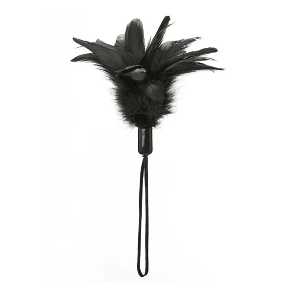 Sportsheets Pleasure Feather in black with soft plume tip and loop wrist strap