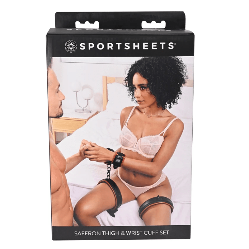 Sportsheets BDSM Saffron Thigh & Wrist Cuff Set