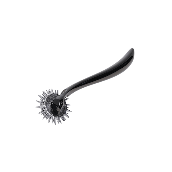 Sportsheets Signature Wartenberg Wheel with spiked roller head and curved black handle