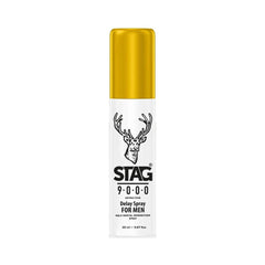 Stag 9000 Delay Spray 20ml white pump bottle with gold cap, male desensitizer spray