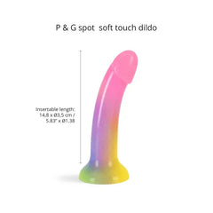 Stargazer dildo size diagram showing 5.83 inch insertable length and 1.38 inch diameter