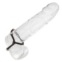 Steel Beaded Dual Silicone Maximizer shown in use on a clear anatomical model, dual-ring fit