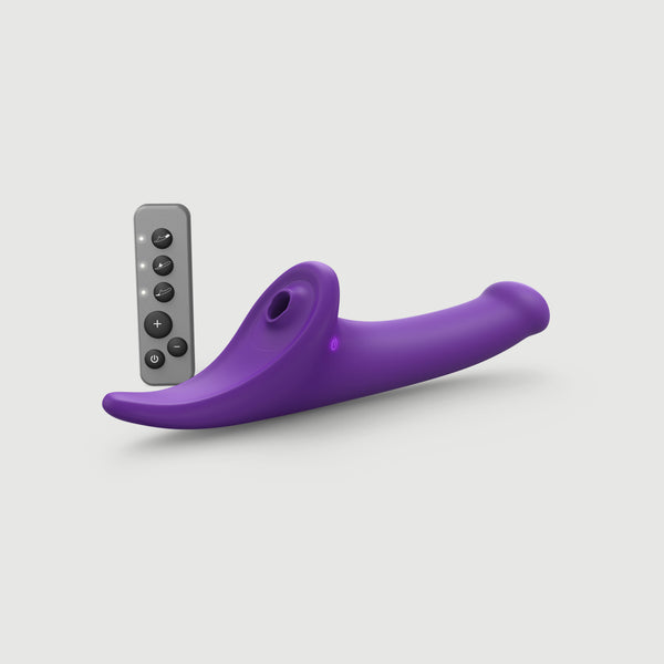 Strap-On-Me Multi Orgasm Dildo L in purple silicone with wireless remote control