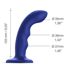 Strap-On-Me Wave M size diagram showing 153 mm length and shaft diameters up to 37 mm