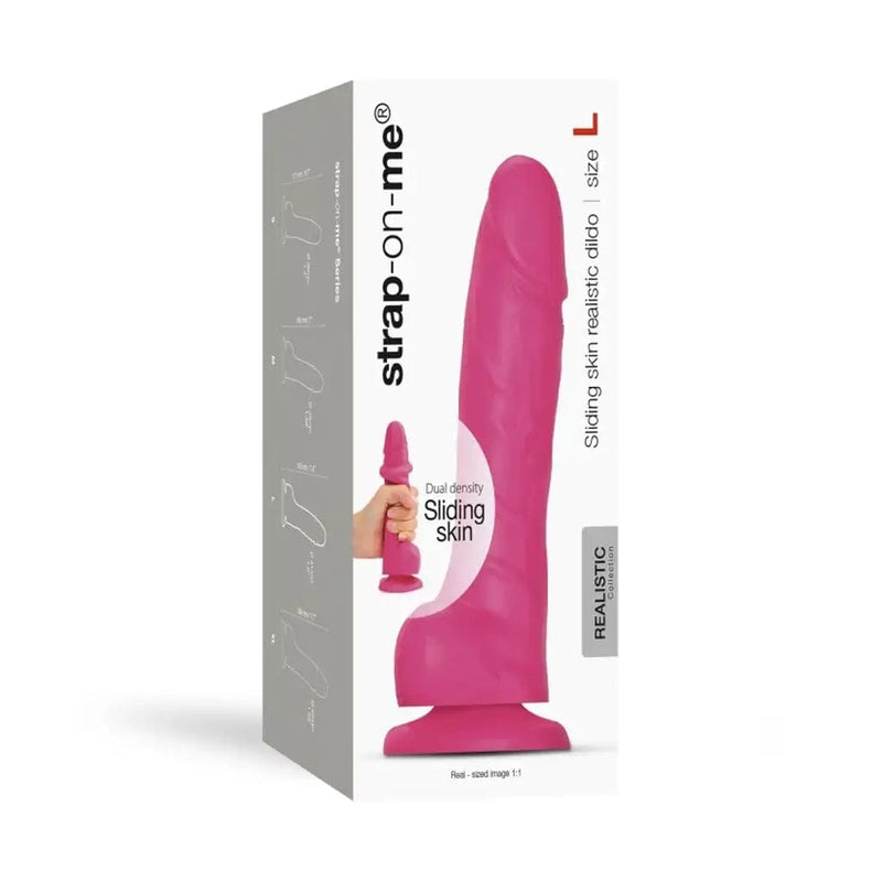 STRAP-ON-ME Dongs & Dildos Strap On Me - Sliding Skin Realistic Dildo Large (Fuchsia)