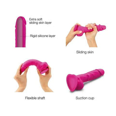Strap On Me Sliding Skin Realistic Dildo Fuchsia - Dreamy Desire