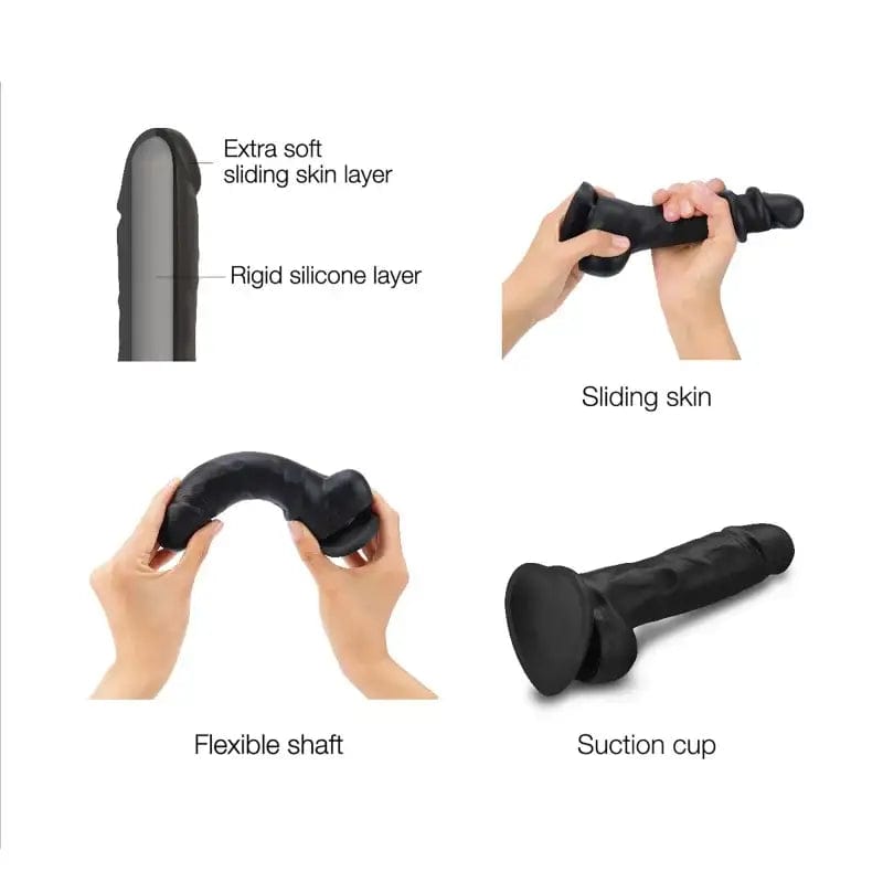 STRAP-ON-ME Dongs & Dildos Strap On Me - Sliding Skin Realistic Dildo XXL (Black)