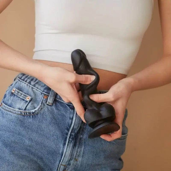 Strap On Me Sliding Skin Realistic Black Dildo - Dreamy Desire