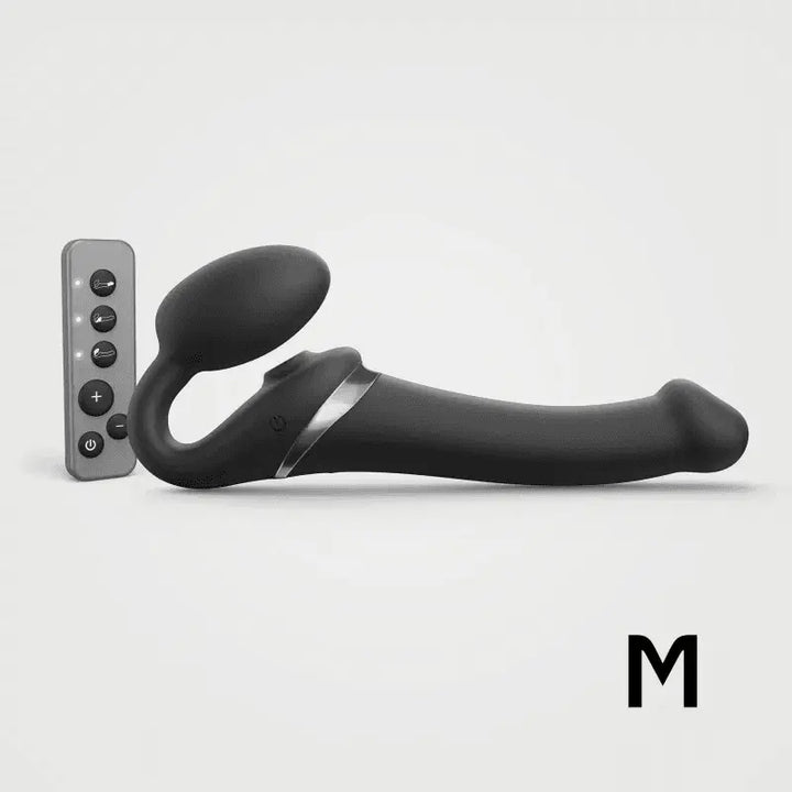 MULTI ORGASM BENDABLE STRAP-ON - M - BLACK - Dreamy Desire