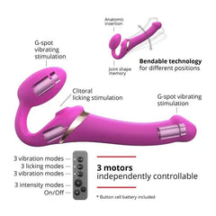 Strap On Me Multi Orgasm Bendable Strap-on ( Medium, Fuchsia) - Dreamy Desire