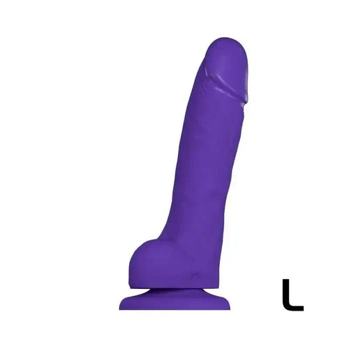 Strap-On-Me Soft Realistic Dildo in purple, size Large, with suction cup base
