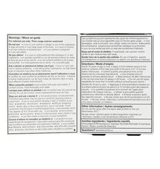 Stud 100 package insert showing warnings, directions, and inactive ingredients in detail