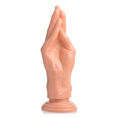The Stuffer Fisting Hand Dildo in flesh tone with fingers-together tapered shape and suction base