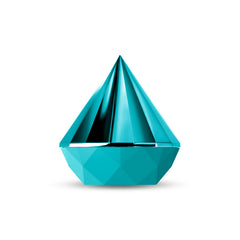 Sugar Pop Jewel closed in diamond shape, teal metallic top over matte faceted base