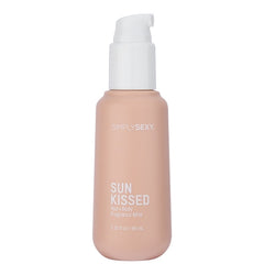 Sun Kissed Hair and Body Mist showing pump dispenser top on soft pink frosted bottle