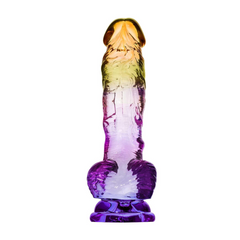 Sunrise Dreams Realistic Dildo front view showing detailed texture and ombre jewel-tone finish