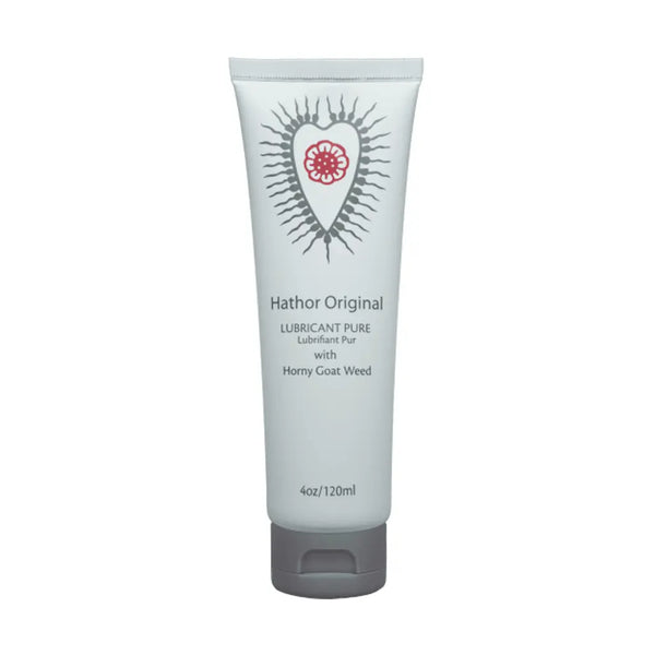 Sutil Hathor Pure personal lubricant tube, 4 oz, white with grey cap and heart logo