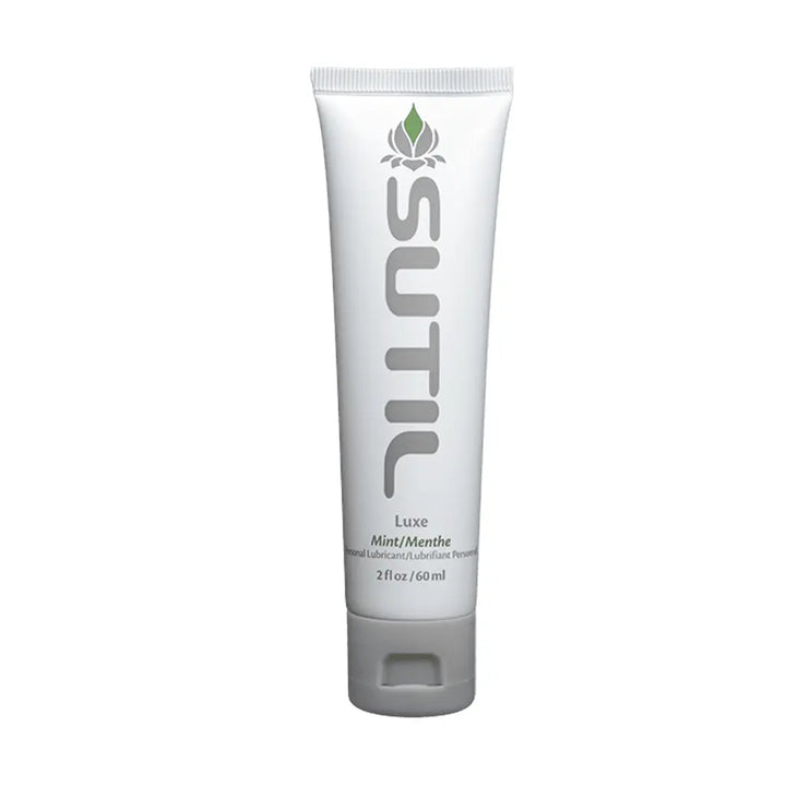 SUTIL Luxe Mint water-based lubricant in a slim white 60ml squeeze tube