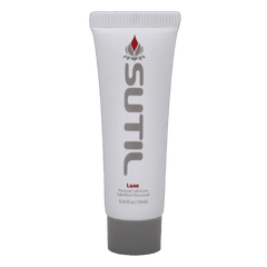 SUTIL Luxe personal lubricant 10ml travel tube, white with grey flip cap