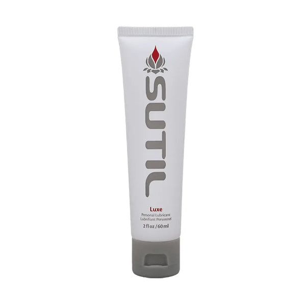 SUTIL Luxe personal lubricant 2oz white squeeze tube with gray flip cap