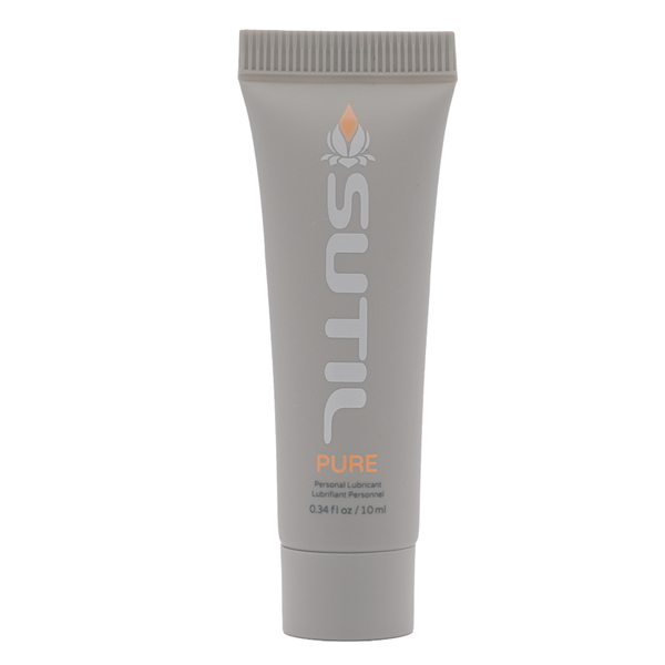 SUTIL Pure personal lubricant 10ml travel tube in matte grey with flip cap