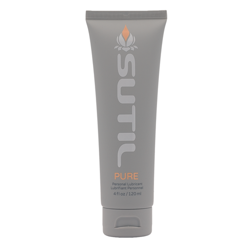 SUTIL Pure personal lubricant in a sleek grey 4 fl oz squeeze tube with flip cap