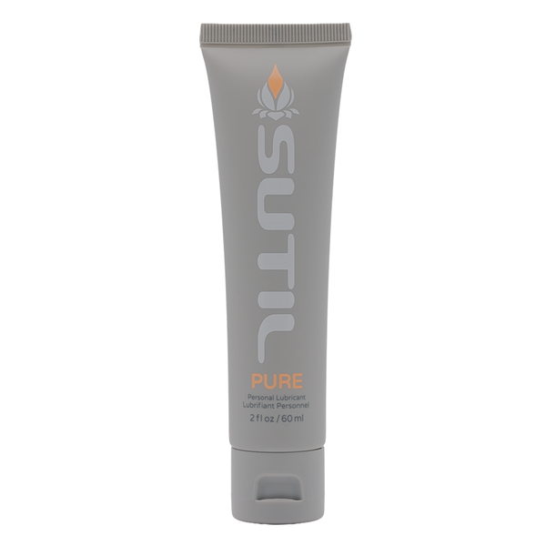 SUTIL Pure water-based personal lubricant in a 2 oz matte grey squeeze tube