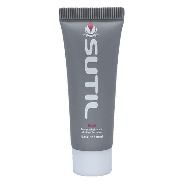 SUTIL Rich Personal Lubricant 10ml travel tube in matte grey with flip cap