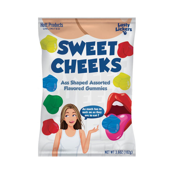 Sweet Cheeks assorted flavored gummies bag by Hott Products, 3.6oz, colorful novelty candy