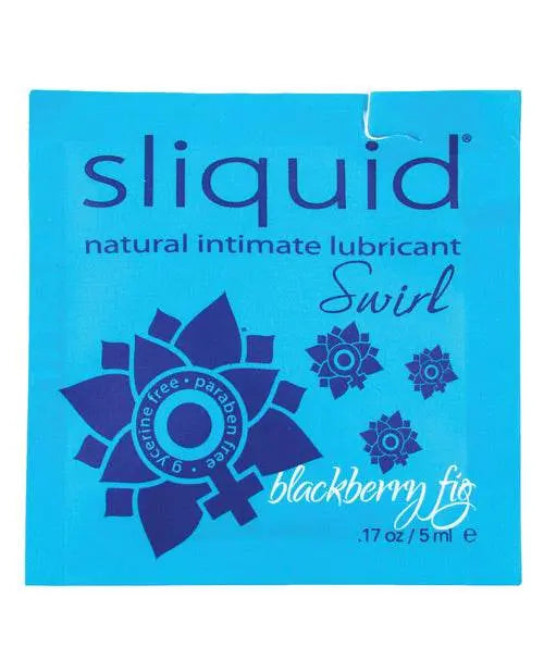 Sliquid Naturals Swirl blackberry fig lubricant pillow packet, 5ml single-use sachet
