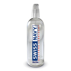 Swiss Navy Premium Silicone Lubricant 16 oz clear pump bottle, 473ml