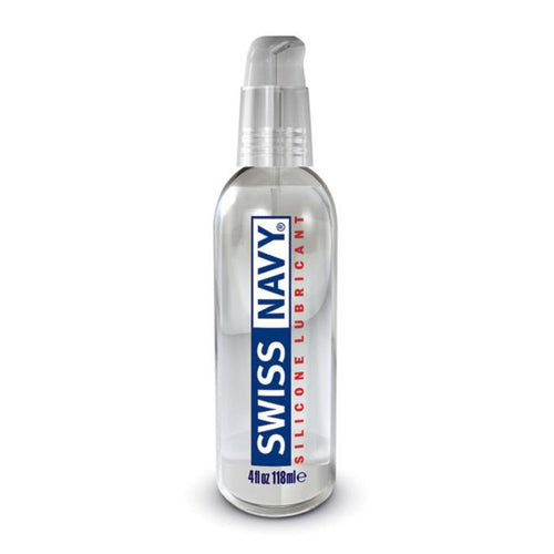 Swiss Navy Premium Silicone Lubricant 4oz clear pump bottle with label