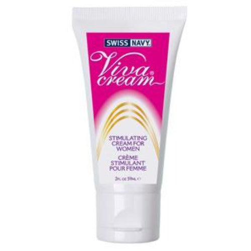 Swiss Navy Viva Cream for Women in a white 2oz squeeze tube with pink and gold label