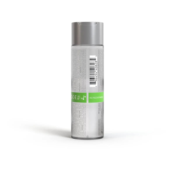 System JO Aloe lubricant back label showing barcode, usage details, and CE certification marks